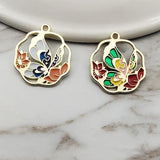 10pcs 23x26mm Alloy Enamel Butterfly Charms for DIY Jewelry Making