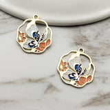 10pcs 23x26mm Alloy Enamel Butterfly Charms for DIY Jewelry Making