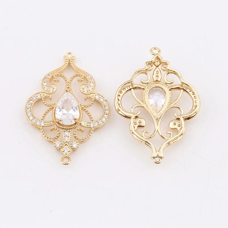 2pcs Zircon Pendant Jewelry DIY Accessory