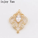 2pcs Zircon Pendant Jewelry DIY Accessory