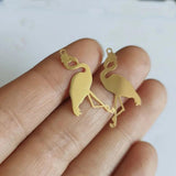 50pcs Brass Flat Birds Charms Painted Animal Pendant
