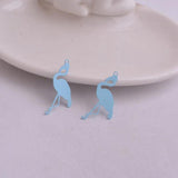 50pcs Brass Flat Birds Charms Painted Animal Pendant