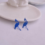 50pcs Brass Flat Birds Charms Painted Animal Pendant