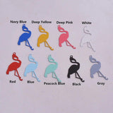 50pcs Brass Flat Birds Charms Painted Animal Pendant