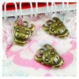 80pcs Charms Cow Bull Ox 12x15mm Antique Bronze Pendants DIY Jewelry