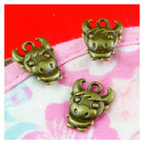 80pcs Charms Cow Bull Ox 12x15mm Antique Bronze Pendants DIY Jewelry