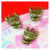 80pcs Charms Cow Bull Ox 12x15mm Antique Bronze Pendants DIY Jewelry