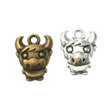 80pcs Charms Cow Bull Ox 12x15mm Antique Bronze Pendants DIY Jewelry