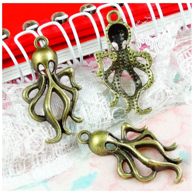 60pcs Octopus Pendant Vintage DIY Jewelry