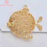 6PCS 24K Plated Brass Hollow Twist Fish Charms Pendants for Jewelry Making
