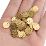 40Pcs Brass Hammered Round Circle Charms for DIY Jewelry Making