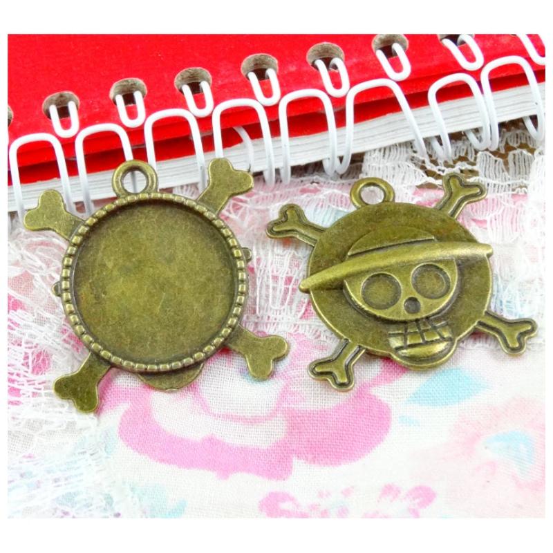 20Pcs Antique Bronze Plated Skull Style Jewelry Making Accessories