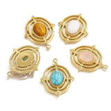 4pcs Stainless Steel Turquoise Charms PVD Stone Pendants for DIY Jewelry Making