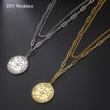 5pcs Archangel Michael Seal Necklace Pendant Stainless Steel Charms