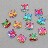50pcs Moon Cat Charm Earring Pendant DIY Jewelry Keychain Accessory