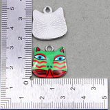 50pcs Moon Cat Charm Earring Pendant DIY Jewelry Keychain Accessory