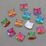 50pcs Moon Cat Charm Earring Pendant DIY Jewelry Keychain Accessory