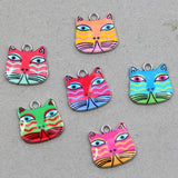 50pcs Moon Cat Charm Earring Pendant DIY Jewelry Keychain Accessory