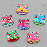 50pcs Moon Cat Charm Earring Pendant DIY Jewelry Keychain Accessory