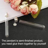 10PCS Name on Rice Glass Tubes Pendants Metal Cap DIY Vials