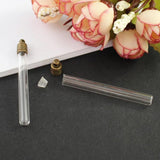 10PCS Name on Rice Glass Tubes Pendants Metal Cap DIY Vials