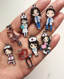 10 Pcs Doctor Nurse Charm Jewelry Making Kit