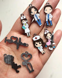 10 Pcs Doctor Nurse Charm Jewelry Making Kit