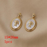 Copper Metal Oval Shell Angel Pendant Charm for DIY Jewelry Making