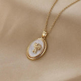 Copper Metal Oval Shell Angel Pendant Charm for DIY Jewelry Making