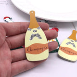 10pcs Bling Acrylic Beer Keychain Charms Funny Xmas Decor Pendant DIY Jewelry