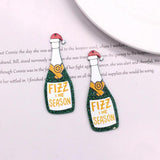 10pcs Bling Acrylic Beer Keychain Charms Funny Xmas Decor Pendant DIY Jewelry