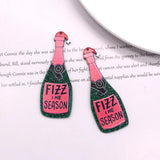 10pcs Bling Acrylic Beer Keychain Charms Funny Xmas Decor Pendant DIY Jewelry