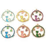 Moon Star Enamel Charms Jewelry Making DIY Accessaries