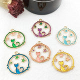 Moon Star Enamel Charms Jewelry Making DIY Accessaries
