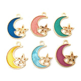 Moon Star Enamel Charms Jewelry Making DIY Accessaries