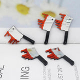 10pcs Bloody Halloween Charms Acrylic Mirror Bloody Knives Pendant