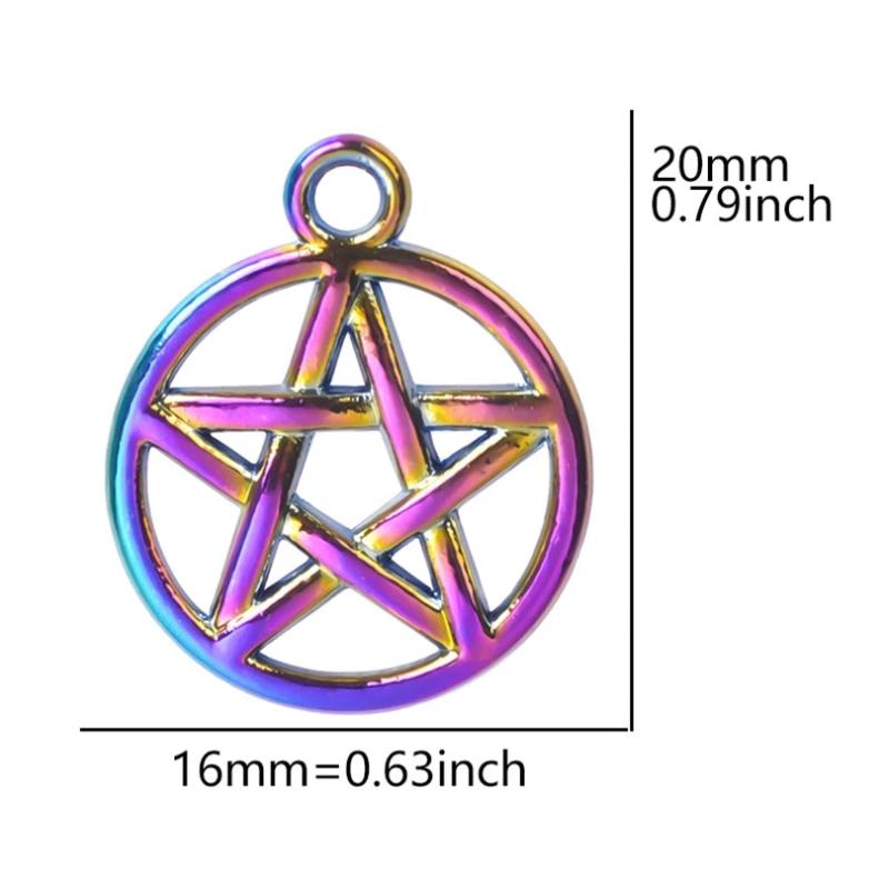 Rainbow Pentagram Openwork Star Sky Charms Pendant Lot DIY Jewelry Making