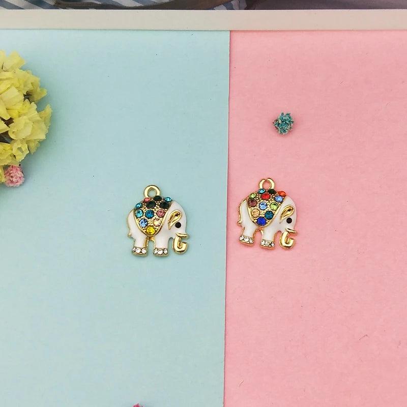 10pcs Rhinestone Animal Enamel Charms for Jewelry DIY Earring Bracelet Finding