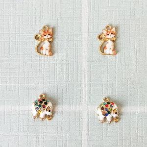 10pcs Rhinestone Animal Enamel Charms for Jewelry DIY Earring Bracelet Finding