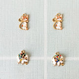 10pcs Rhinestone Animal Enamel Charms for Jewelry DIY Earring Bracelet Finding