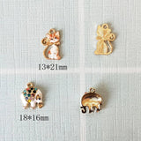 10pcs Rhinestone Animal Enamel Charms for Jewelry DIY Earring Bracelet Finding
