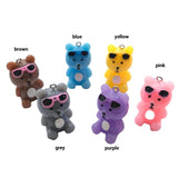 10Pcs 3D Glasses Bear Pendants Jewelry Making Supplies