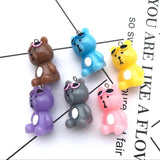 10Pcs 3D Glasses Bear Pendants Jewelry Making Supplies