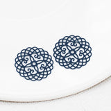 20pcs 20mm Hollow Out Filigree Round Charms Jewelry Making Pendants