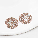 20pcs 20mm Hollow Out Filigree Round Charms Jewelry Making Pendants