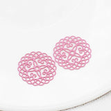 20pcs 20mm Hollow Out Filigree Round Charms Jewelry Making Pendants
