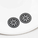 20pcs 20mm Hollow Out Filigree Round Charms Jewelry Making Pendants
