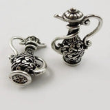 20pcs Silver Alloy Tea Pot Necklace Pendant Charms Hollow Pot Man Top 37332