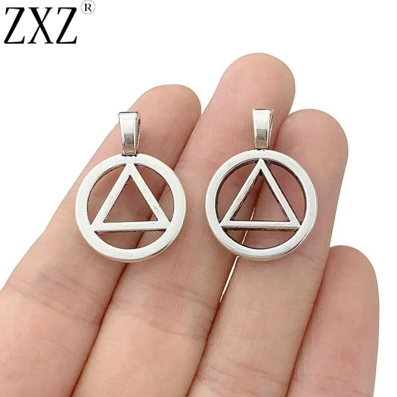 20pcs Tibetan Silver AA Recovery Triangle Symbol Charms for Jewelry Making