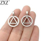 20pcs Tibetan Silver AA Recovery Triangle Symbol Charms for Jewelry Making